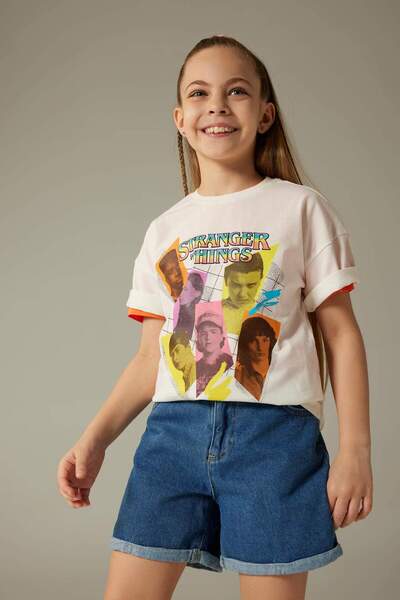 DeFacto Stranger Things Relax Fit Tricou cu mânecă scurtă pentru fete A2312A8...