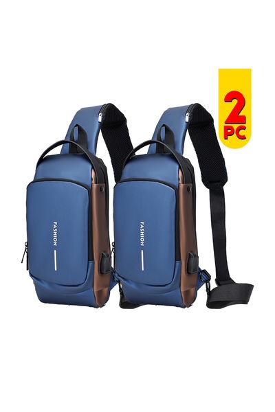 Zen Store 2 PC-BLUE Waterproof Polyester Slim Unisex Crossbody Sling Bag Ches...