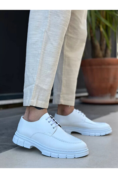 BOA Ba0237 Lace-Up Patent Leather Classic High Sole White Casual Men's Shoes