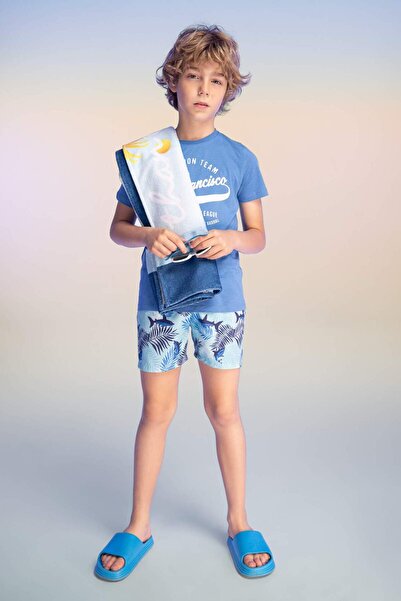 DeFacto Erkek Çocuk Köpek Balığı Desenli Deniz Şortu Z6194A623HS