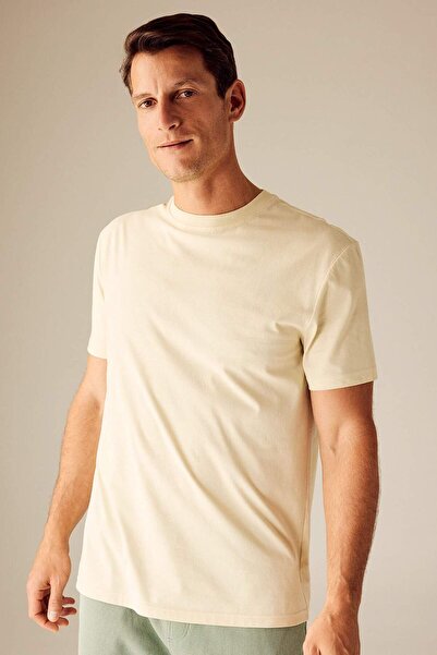 DeFacto Νέο μπλουζάκι με κοντό μανίκι από 100% βαμβάκι με κανονική εφαρμογή V...