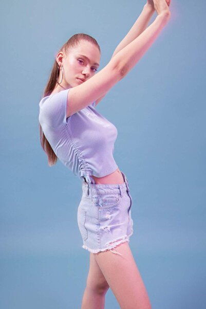 DeFacto Tricou cu mânecă scurtă cu imprimeu cu decolteu pentru ciclism A0608A...