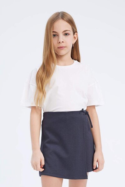 DeFacto Dívčí základní bílé tričko s krátkým rukávem Z5095a623sm