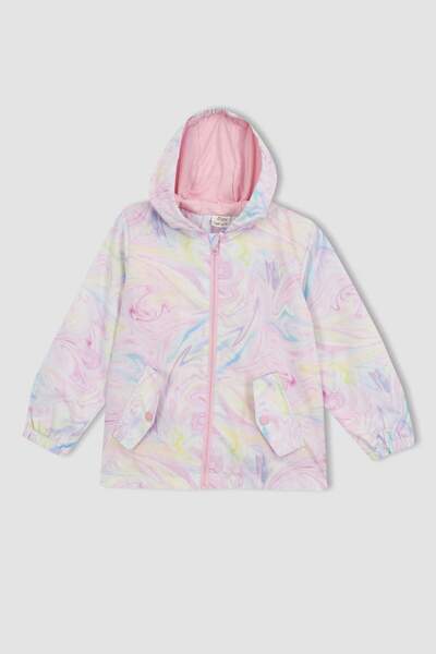 DeFacto Baby Girl Water Repellent Patterned Hooded Coat Z1349A223Sp