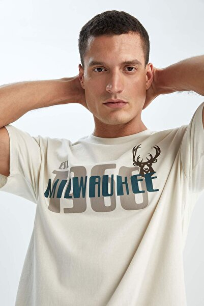DeFacto Defactofit Nba Milwaukee Bucks Άνετο T-Shirt Y2981Az22Hs