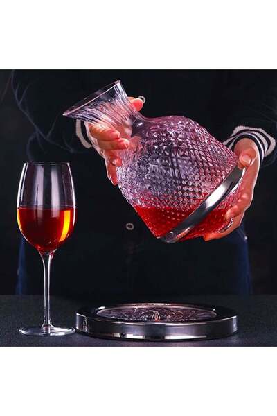 velve Σετ περιστρεφόμενης καράφας ποτών και 2 ποτηριών, σε κομψό κουτί βαλίτσ...