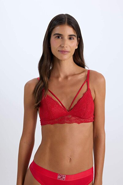 DeFacto Fall in Love Bralet triunghiular cu dantelă R6569AZ21AU