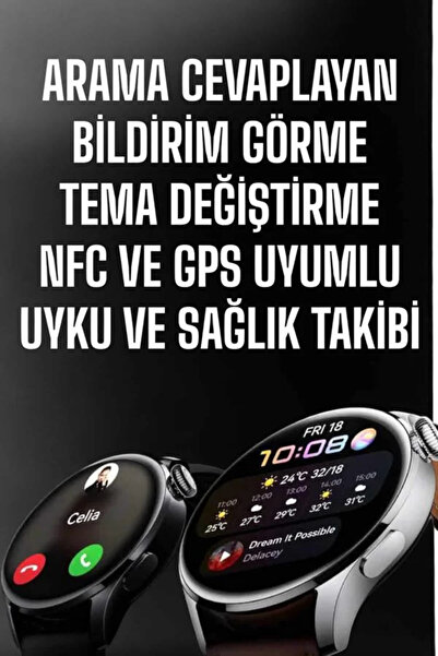 İsmiyle Al Smart Watch Notification Vision Amoled Screen Gps Compatible Voice...