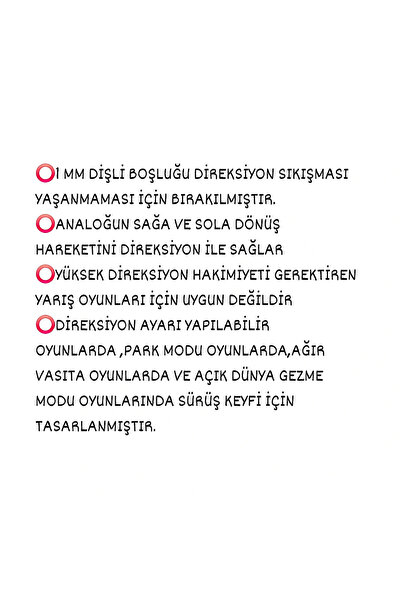 Salıncak 3lü Set Ps4 Mini Direksiyon SİYAH Tek Kasa 3 Direksiyon (Metal Rulmanlı Tam Ölçü)