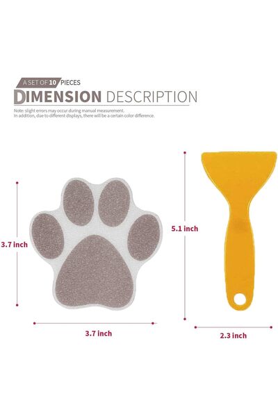 Arabest Bathtub Applique, 10 Pack Paw Print Anti Slip Stickers, Brown, Waterp...