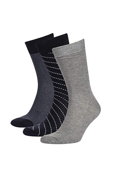 DeFacto Șosete pentru bărbați, bumbac perechi, cu model 3-perechi, R8055AZ21WN