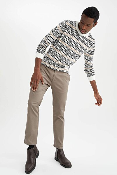 DeFacto Pantaloni din pânză chino cu croiala normală, gabardină, buzunar, pic...