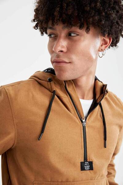 DeFacto Slim Fit Hooded Kangaroo Pocket Thin Coat N4660Az21Au