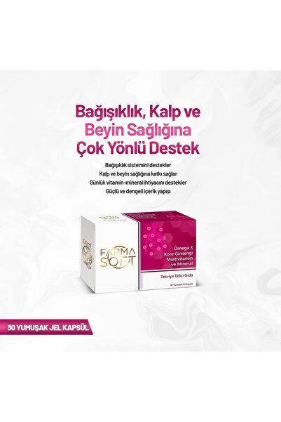 Farmasoft Multivitamin, Ginseng, Vitamin, Mineral Ve Omega 3 Içeren Takviye E...