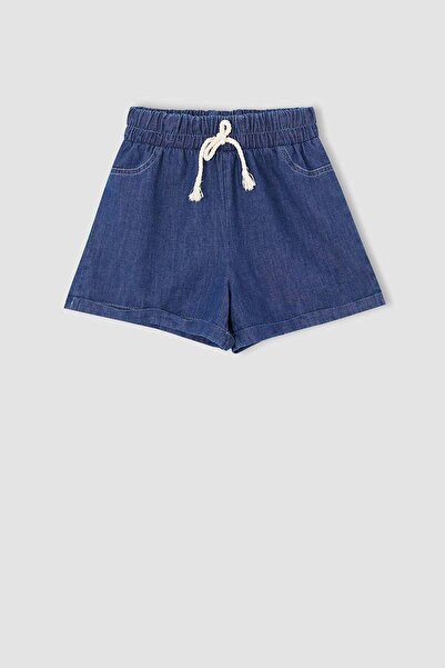 DeFacto Kız Çocuk Relax Fit Esnek Belli Jean Şort T3311A621SM