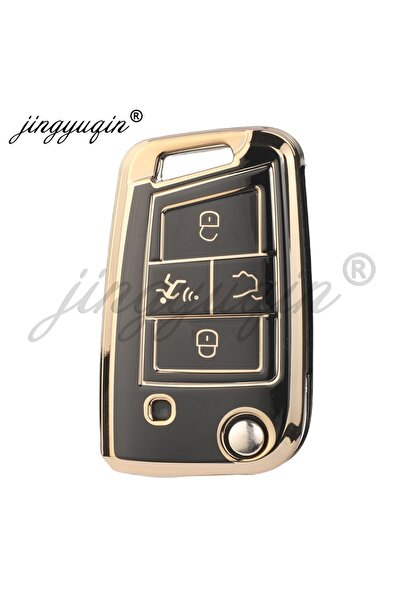 Choice غطاء مفتاح سيارة أسود من مادة TPU من جينغيوكين، مناسب لسيارات فولكس فا...