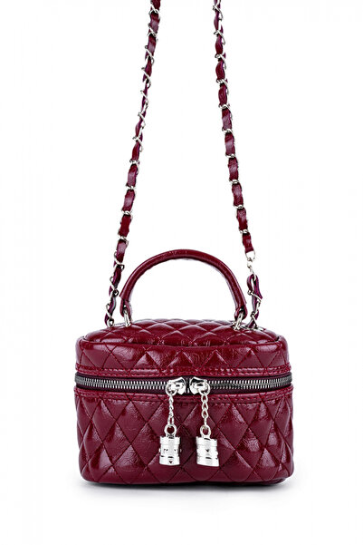 Glemix Leslie Bordo Rugan Kadın Kutu Omuz Çantası