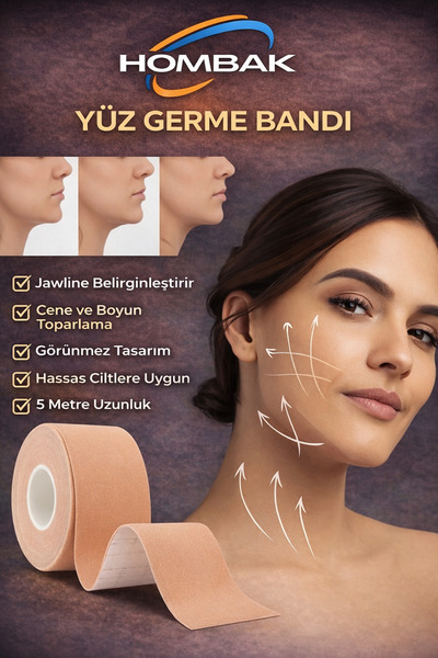Hombak Yüz Gerdirme Bandı Kırışıklık Oluşumunu Engelleme Bandı Kinezyo Bantı ...