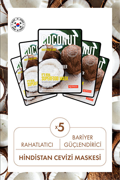 Dermal Rahatlatıcı Ve Bariyer Güçlendirici Hindistan Cevizi Maskesi X5 Adet