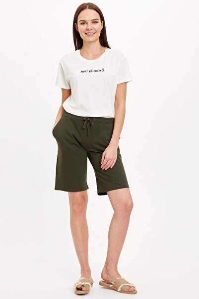 DeFacto Με κορδόνι στη μέση Σορτς Χαλαρής Εφαρμογής Βερμούδα 100% Βαμβάκι N74...