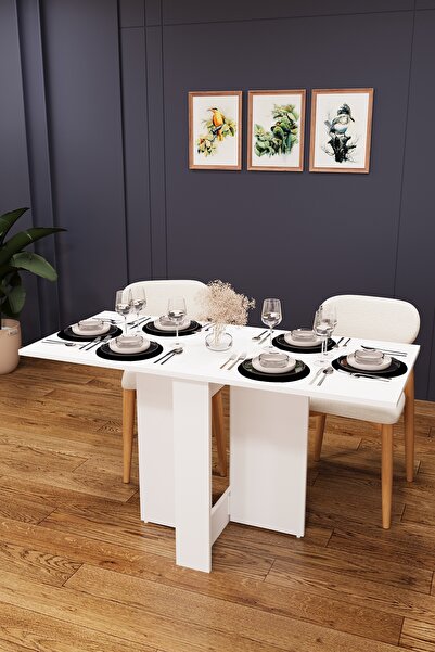 asratrend Lüks Katlanır Mutfak Yemek Masası %100 MDF Pratik Çalışma Masası KM32