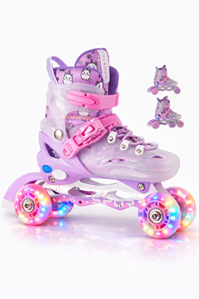 Sportaj SpeedX Cat Profesyonel Çocuk Pateni Işıklı Silikon Tekerler Taşıma Ça...