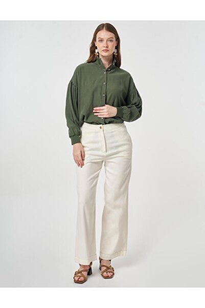 Kayra Relaxed Fit Non Denim Trousers Ecru