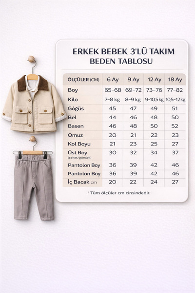 DIDuStore Bebezade Boys 6-9-12-18 Months Santorini 3-Piece Set