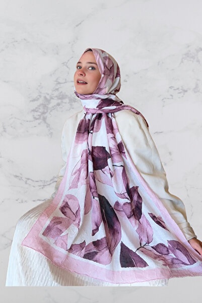 UMAS COLLECTİON UMAS Desenli Bambu Kraş Şal 75 x 185 cm Hafif Dokulu Tesettür...