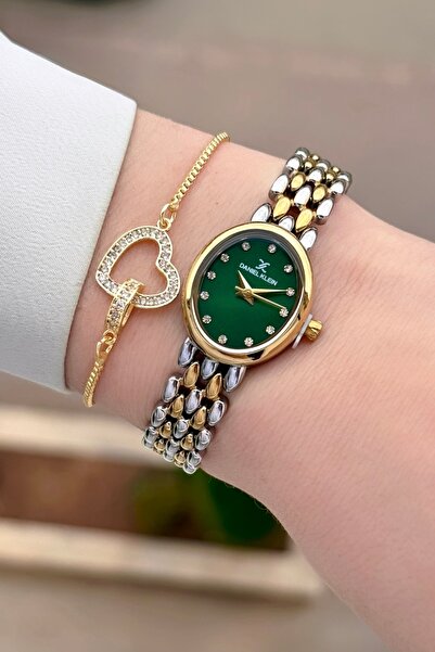 Daniel Klein Dial Green Cord Gold Metallic Color 2 Years Warranty 20,5 mm Wom...