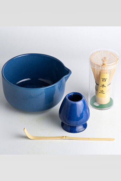 Toganoo Premium Matcha Hazırlama Seti 4 Parça | Seramik Kase, Çırpıcı, Stand ...