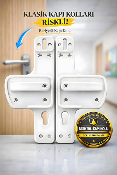 Life 360 Bariyerli Kapı Kolu | BEYAZ| Çocuk Güvenlikli | Okul, Kreş ve Eğitim...
