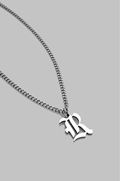 UKHWD SUPPLY 316L Çelik Gotik R Harf Kolye KA1113GM