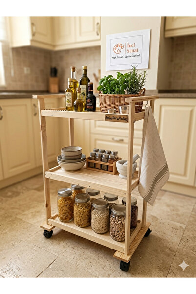 İNCİ TUVAL Tekerlekli Malzeme Rafı Sergi Ayakkabılık Çiçeklik Mutfak Kitaplık...