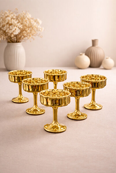 YzHome 6-Person Gold Plated Glass Coffee Cup with Turkish Delight - Breakfast...