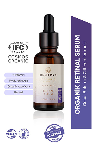 Bioterra Organik Retinal Serum –%99,7 Doğal, Cilt Yenileyici & Anti-Aging 30ml