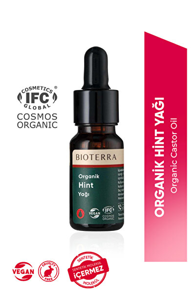 Bioterra Organik Hint Yağı 10 ml - Saç, Kaş Ve Kirpik Bakımı Için Saf Castor Oil