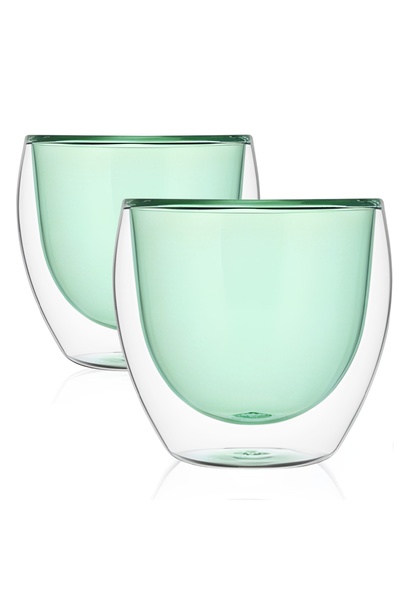 Blackstone طقم أكواب شرب بجدار مزدوج - 250 مل، قطعتان من أكواب البوروسيليكات ...