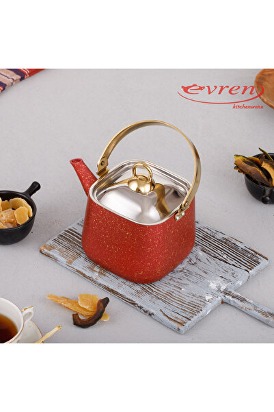 Evren Square Herbal Tea Pot 1.25 Lt, Tea Herbal Tea Pot Small Size 1.25 Lt