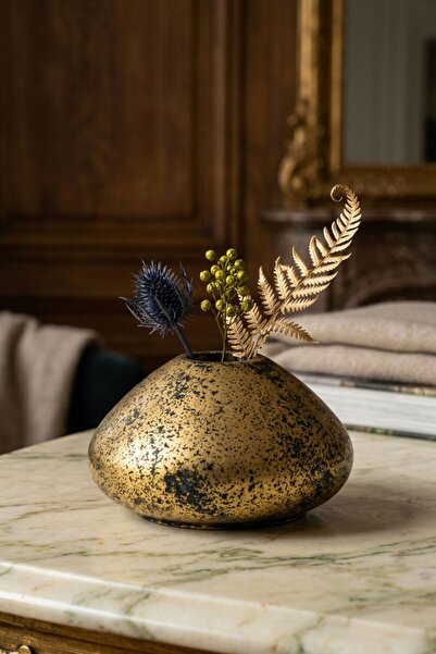 Decorative Vase Handmade Gold Antiquated Color Model 19