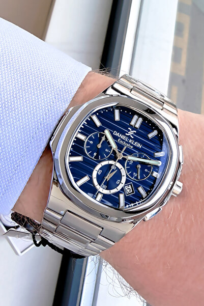 Daniel Klein ساعة يد رجالية حصرية 3 Atm مقاوم للماء سوار فولاذي فضي اللون k D...