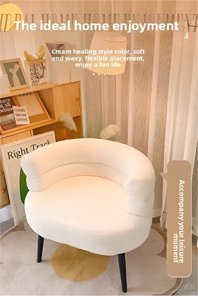 Generic كرسي خلع الملابس ليون هوم من القماش بلمسة جمالية أنيقة باللون الأبيض