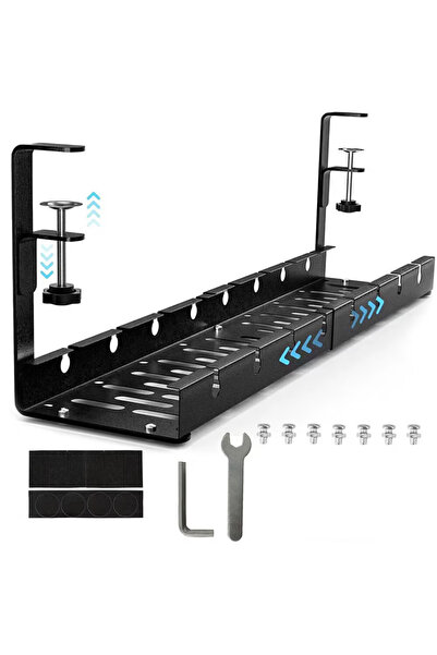 NewEvo Organizator de cabluri pentru sub birou, suport pentru cabluri de alim...