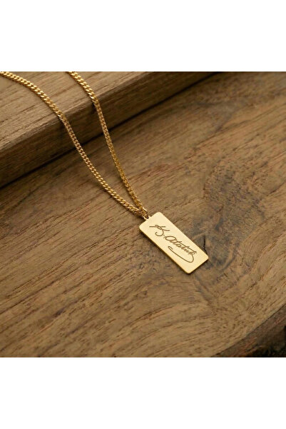 Soleildor 925 ayar Orijinal Gümüş Kişiye Özel Gurmet Zincirli Mustafa Kemal A...