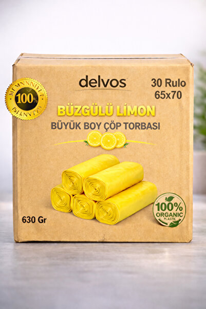 naft 30 Rulo Lİmon Kokulu Büzgülü Büyük Boy Çöp Torbası 10'lu (1 KOLİ) 65x70 ...