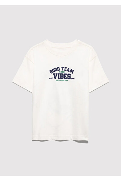 Mavi Детска тениска с принт M6610413-70057 Good Team Vibes Kırık Bey Saks