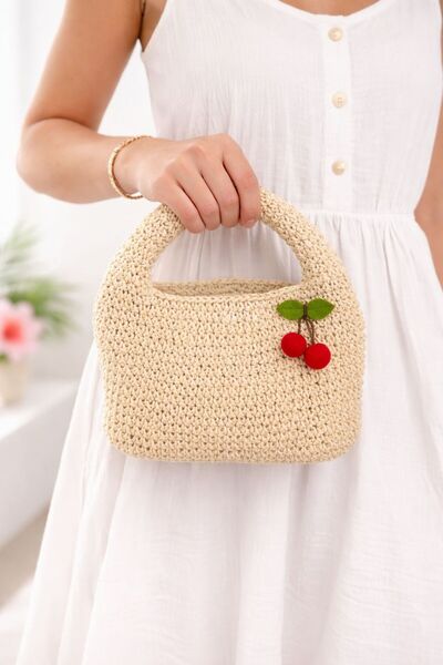 PİNKBAG Handmade Kirazlı Baget Çanta