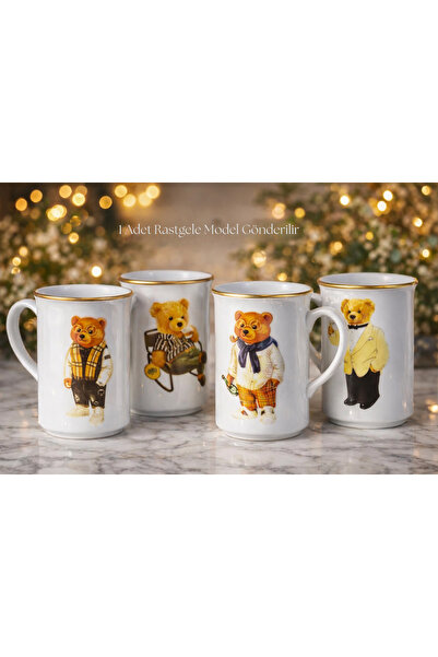 esdekor King Bear Mix Servis Takım Beyaz Ayıcıklı Esprili Hediyelik Şirin Ted...