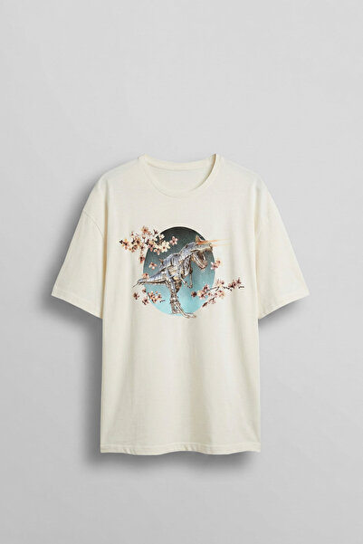 ablukaonline Men's Printed Oversize T-Shirt White