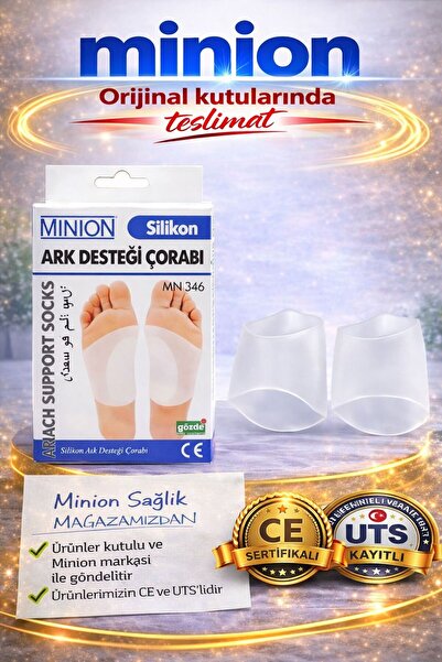 Minion Silikon Ark Desteği Çorabı